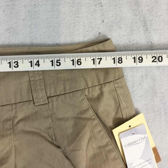 Coldwater Creek NWT Cuffed Pants Womens 14 Beige Pleated Cropped Leg - Picture 10 of 13
